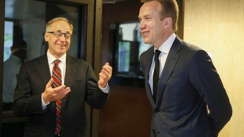 US ambassador in Oslo, Samuel Heins and Minister of Foreign Affairs Børge Brende