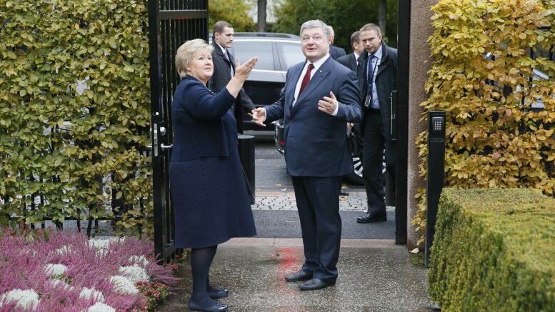 Prime Minister Erna Solberg meets Ukraine's President Petro Porosjenko
