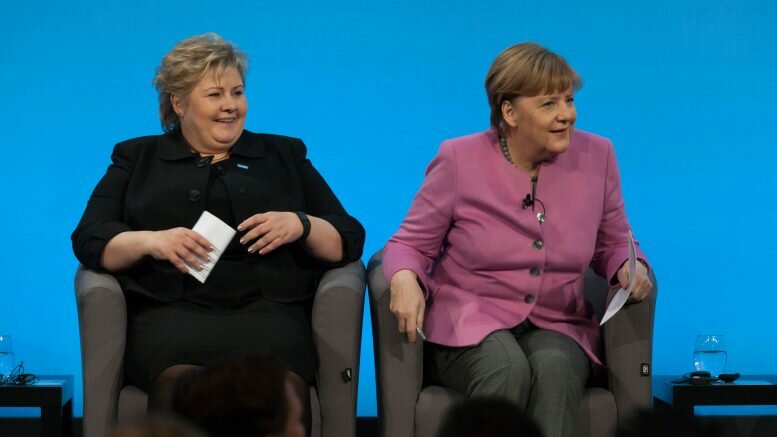 Prime Minister Erna Solberg and Chancellor Angela Merkel