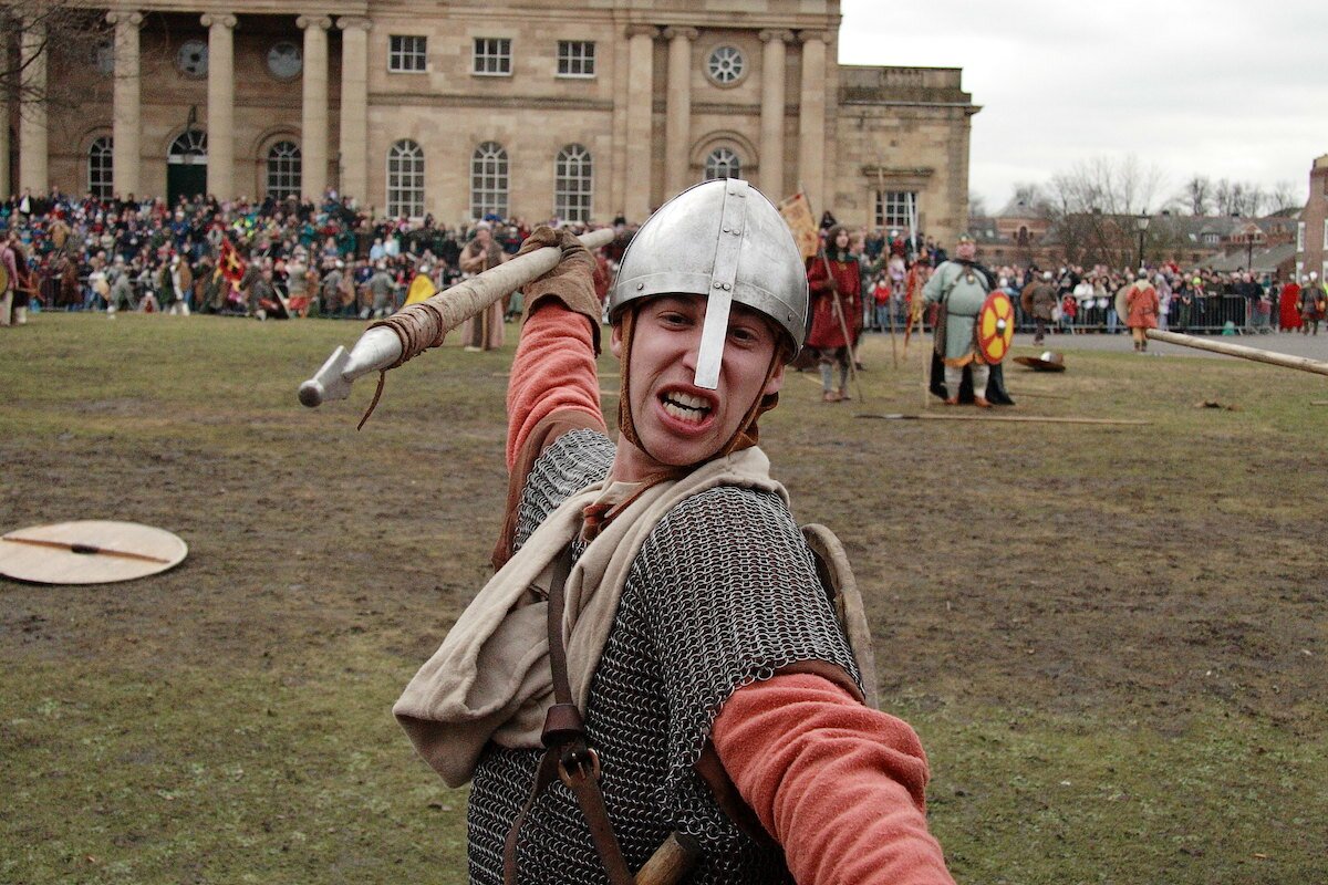 Battle reenactment at York Viking Festival 