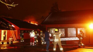 School buildings completely destroyed in a fire in Oslo