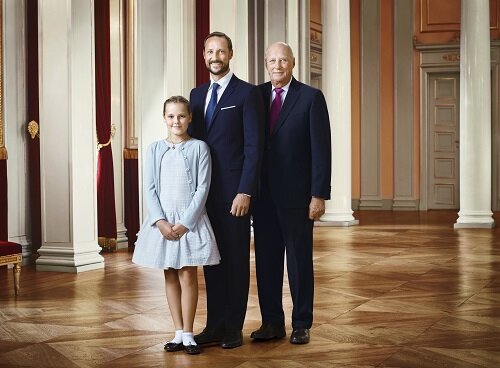 Princess Ingrid Alexandra, Crown Prince Haakon and King Harald of Norway
