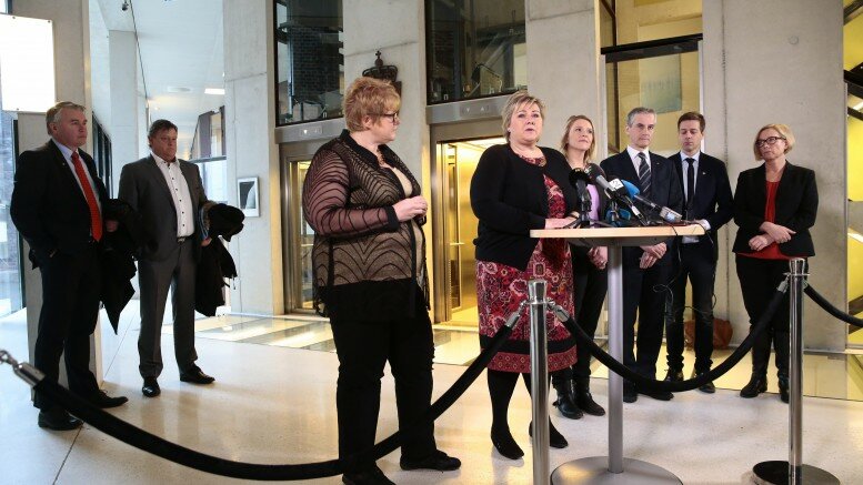 Prime Minister Erna Solberg reports on asylum policy