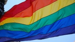 Rainbow flag Pride parade Kristiansand