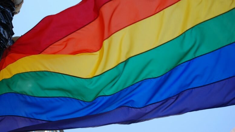 Rainbow flag Pride parade Kristiansand