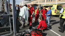 Emergency services at the site after notification of gas leak inside a building at Filipstad in Oslo.