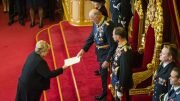 Prime Minister Erna Solberg presents trontalen to King Harald