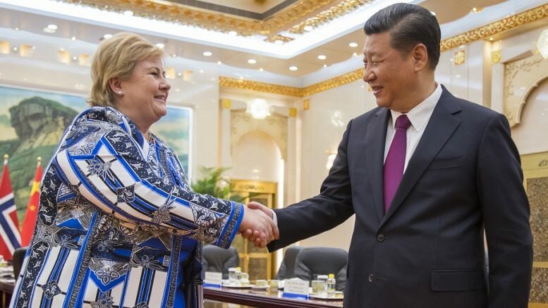 Prime Minister Erna Solberg meets Chinese President Xi Jinping