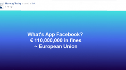EU gives Facebook NOK 1 billion in fines
