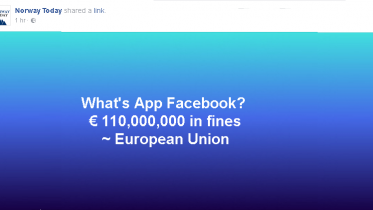 The EU gives Facebook NOK 1 billion in fines