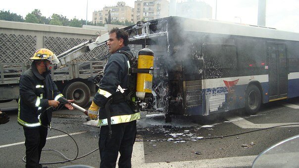 bus fire at Lier