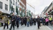 Neo nazi demonstration in Kristiansand Nazi march