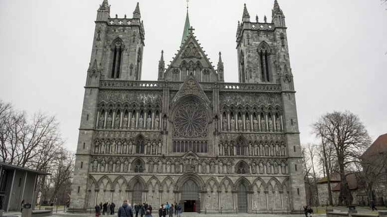 Prime Minister Erna Solberg Nidaros Cathedral in Trondheim on Sunday morning.