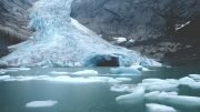 Norwegian glaciers melting Jostedal warmer winters