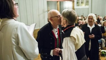 91 gay couples married in church