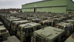 Military vehicles Værnes airbase defense employee