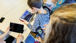 Pupils on mobile and ipads