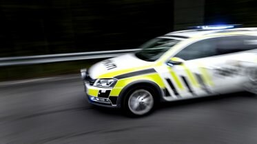 Police car crashes in Kristiansand