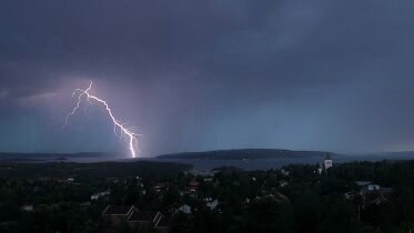 Lightning strikes in dry woods and forests area cause a fire hazard in several counties