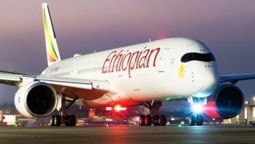 Ethiopian Airlines hit light mast at Oslo Airport