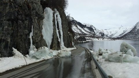 Chunk of ice block of ice road