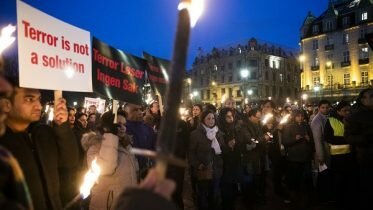 Norwegian-Indians hold a memorial in front of Parliament