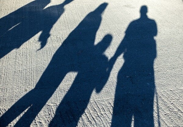 Shadows of many people.