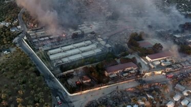 The government is bringing Greek families with children after a major fire