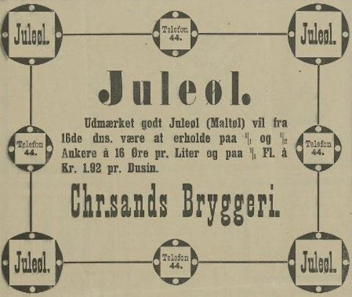 Vintage newspaper juleøl