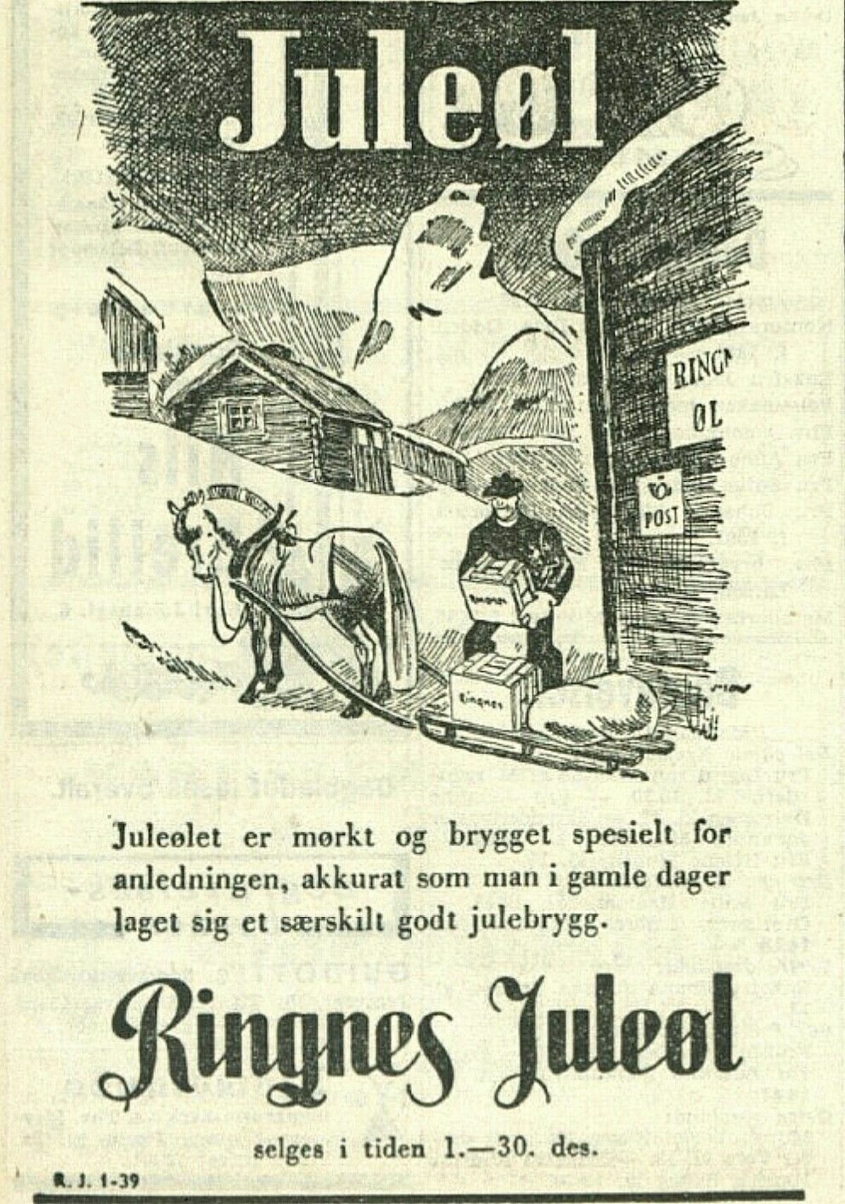 Vintage juleøl ad