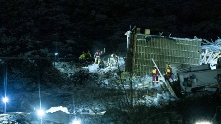 Gjerdrum landslide night