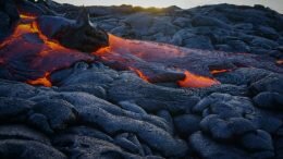 Basalt lava flow
