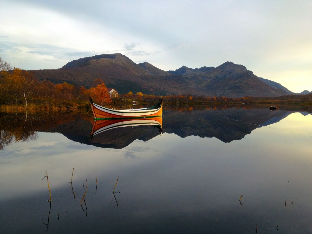 Fishing boat fjord