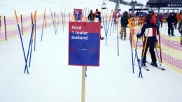 Skiing corona warning